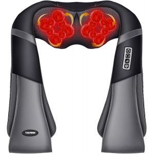 Masseur Dos Et Cervicales- Massage Dos Et Cervicales Avec 16 N?Uds Rouleaux De Massage En 3d Rotation Direction Et Vitesse R&eacute;glables Mat&eacute;riaux Cuir - Neuf