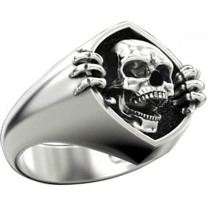 Skull Ring Vintage Bague &Agrave; Doigt Pour Homme Bague G&eacute;om&eacute;trique Bijoux Femme Gothique Punk Hip Hop Biker Personnalis&eacute; Pierre De Naissance Fian&ccedil;ailles Alliances Bague Fit - Neuf