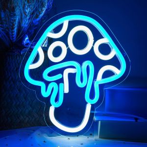 Panneau N&eacute;on En Forme De Champignon Pour D&eacute;coration Murale - Veilleuse Led - D&eacute;coration Murale - D&eacute;coration De Chambre &Agrave; Coucher, Cadeau Pour Filles Et Enfants - Neuf