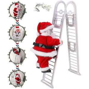 &Eacute;lectrique De Santa Claus Sur L'&Eacute;chelle De D&eacute;coration De No&euml;l De Santa Figurine Poup&eacute;e Ornement - Neuf