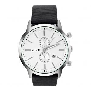 Analogique Rond Quartz Bracelet En Cuir Date Lumineux Aiguilles Montre Montre-Bracelet (Cadran Blanc) - Neuf