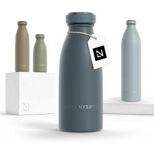 Gourde Inox 750ml | 0.75l Bouteille D'eau Isol&eacute;e | Gourde &Eacute;tanche Pour Le Sport, La Bicyclette, Les Enfants (Taupe Brown, 750ml) - Neuf