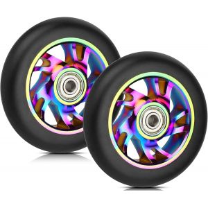 Pro Stunt Scooter Wheels 110mm With Abec 9 Bearings Fits Razor/Apollo/Cox Swain Scooters And Most Freestyle Scooters With 110mm Wheels - Neuf