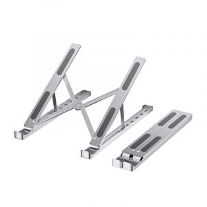 Silver-support d'ordinateur Portable, 6 Niveau Réglable de support d'ordinateur Portable, Ventilé Refroidisseur Aluminium Compatible avec les MacBook, Dell, Lenovo, HP - Neuf