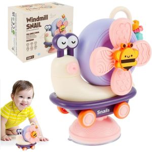 Tdrfl-Jouet Spinner Bebe Ventouse 6-12 Mois,Jeux Montessori Sensoriel Bebe 1 An,Jouets D'&eacute;veil Hochet Bebe,Jeu Bain B&eacute;b&eacute; 7 8 9 10 11 Mois Enfants Cadeau Bebe Fille Et Gar&ccedil;on Pour Anniversaire - Neuf