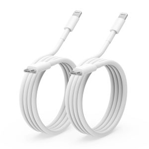 TRAHOO-C&acirc;ble USB C vers Lightning 2M, 2 Pack Cable Chargeur Apple iPhone Certifi&eacute; MFi Cordon de Charge Rapide Compatible avec iPhone 14/14 Pro/14 Pro Max/14 Plus/13/12/11/SE 2020/XS Max/8 Plus/iPad - Neuf
