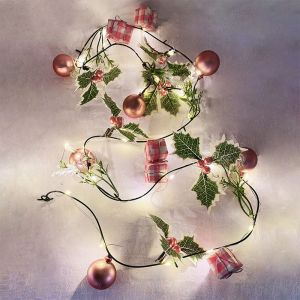 Guirlande lumineuse de 3 m avec 20 LED en forme de pin et de conif&egrave;re pour sapin de No&euml;l et d&eacute;coration int&eacute;rieure. - Neuf