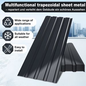 36x T&ocirc;les profil&eacute;es ondul&eacute;es rev&ecirc;tement mur toit abri de jardin,Gris,115cm x 45cm = 18m&sup2; - Neuf