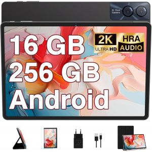 CHECARZHN--NO1-Tablette Android 13 Octa-Core De 11 Pouces, 16 Go Ram + 256 Go Rom (1 To Tf) | 5G + 2,4 G Wifi|13 Mp + 5 Mp, Écran 2K 2 000 X 1200, Gps, Tablette Tactile Avec Étui De Protection, Gris - Neuf