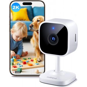 CHECARZHN--NO1-2K/3Mp Camera Surveillance Wifi Interieur Avec Ir-Vision Nocturne, Détection De Mouvement Et Son, Sirène, Audio Bidirectionnel, Micro Sd/Stockage Cloud, Pour Babyphone Et Camera Chat, Chien - Neuf