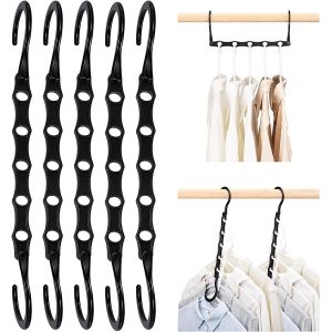 8 Pack de Magie Noire, d'Économiser de l'Espace des Cintres, Smart Premium Crochets de suspension, les Lourds Cintres en Cascade avec 5 Trous pour les Vêtements Lourds, la Pendaison - Neuf