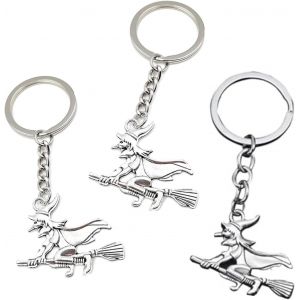 KAL-Porte-Clés,3 Pièces Sorcière Porte-Clés,Porte-Bonheur En Métal,Halloween Porte-Clés,Porte-Clés Cadeau Femme,Pour Hommes, Femmes,Enfants - Neuf