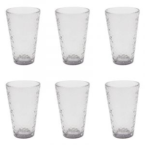 Paris Prix - Lot De 6 Verres &Agrave; Eau "Martel&eacute;" 34cl Gris Iris&eacute; - Neuf
