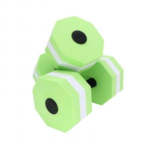 Halteres A Eau En Mousse Eva Dense Pour Aquagym, Piscine, Fitness, Resistance Elevee, Blanc Et Vert - Neuf