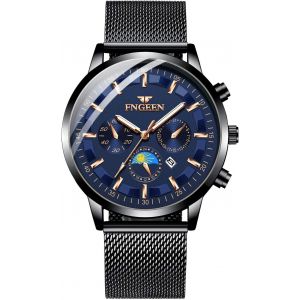 Montre À Quartz Analogique Étanche Pour Homme Avec Bracelet En Acier Inoxydable - Neuf