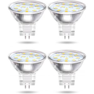 2W GU4 MR11 Ampoule LED 12V,Mini MR11 LED Reflector Ampoule Blanc Naturel 4000K,AC/DC 12V MR11 GU4 LED Spot Encastrable MR11 10W 20W Remplacement-Non Dimmable 4 pièces - Neuf