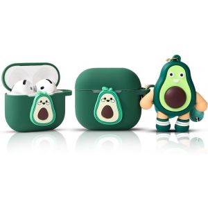 ELVORIX-Coque en silicone pour &eacute;couteurs AirPods 4 (2024), coque de protection pour &eacute;couteurs r&eacute;sistante aux chocs avec recharge, avec poup&eacute;e de dessin anim&eacute;, cordon anti-perte, pour AirPods 4&egrave;me - Neuf