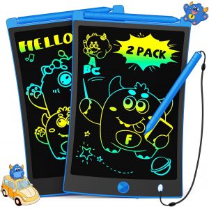 ERYI-Lot 2 Tablette Dessin Enfants 8,5 Pouces Lcd Ardoise Magique, Jouets Enfant 3 4 5 6 7 Ans Filles Garçons, Jouets Éducatifs Cadeaux D'Anniversaire De Noël Pour Filles Garçons (2*Bleu) - Neuf