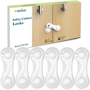 Kalanka-Securite Placard Enfant 6 Pièces, Bloque Porte Bébé, Sécurité Placard Bébé, Protection Bebe Pour Porte Placard Fenêtre Réfrigérateur Tiroir, Adhésif Fort Sans Perçage, Durable Pour Meubles Cu - Neuf