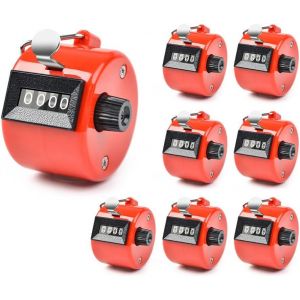 Compteur Manuel Mécanique,8pcs Compteur À Cliquer 4 Chiffres,Compteur Manuel En Métal,Clicker Pour Compter,Pour Sport,L'entraînement,Diverses Statistiques De Données (Rouge) - Neuf