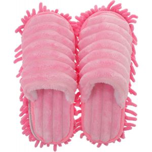 1 Paire De Chaussons Unisexes Pour Le Nettoyage Du Sol Et La Poussière - Taille S 35-37 (Rose) - Neuf