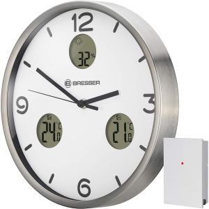 ChenQuanSarl-Mytime Io Nx Horloge Murale Radio-Pilotée Avec Thermomètre Et Hygromètre 30 Cm De Diamètre, Blanc. - Neuf