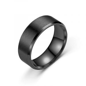 Hommes En Acier Inoxydable Bague Simple Brillant Noir Or Argent Couleur Terne Polonais Couple Bagues Hip Hop Bijoux - Neuf