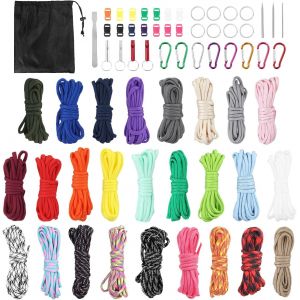 Sept-® 26 Rouleaux Paracorde, Paracorde En Nylon 3 Mètre/Rouleau, Multicolores Paracordes Set Avec Accessoires, Pour Bracelets Diy, Laisses Pour Chiens, Décorations - Neuf