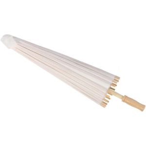 Parasol de Papier Blanc, Parasol Artisanal de Parapluie Artisanal Classique, Parapluie Blanc Bricolage, Libre de Dessiner sur Le Parapluie(59cm) - Neuf