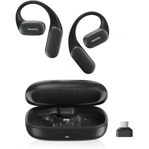Mempod Fit 2 &Eacute;couteurs Open-Ear Bluetooth, Basses Profondes, 45H D'Autonomie Avec Bo&icirc;tier, Dongle, Ultra Confort, Double Connexion, Conduction A&eacute;rienne, Pour T&eacute;l&eacute;phone/Mac, Noir - Neuf