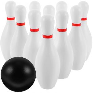 Plasitc Bowling Play Set Fun Int&eacute;rieur Ext&eacute;rieur Jeux de bowling Parent Enfants Jouet interactif pour l'&eacute;cole &agrave; la maison (blanc) - Neuf