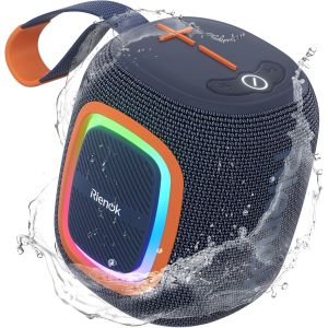 KALANKA-Enceinte Bluetooth Portable, Haut Parleur Puissant Lumineuse avec Bluetooth 5.3, Autonomie 15H, 1800mAh, Radio FM, Port Clé USB, AUX, TF Carte, pour Soirées Plage Randonnées Voyage, Bleu Mari - Neuf