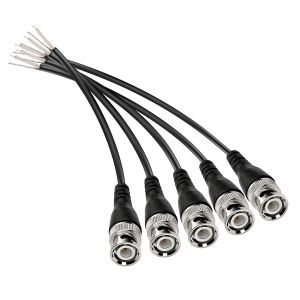 BNC tailfill Cable Bare Wire,BNC m&acirc;le connecteur plug,cordon d'extr&eacute;mit&eacute; ouverte avec CCTV cam&eacute;ra terminal publicit&eacute; (5pcs BNC m&acirc;le) - Neuf