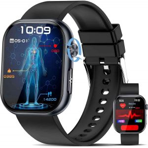 Montre Connect&eacute;e avec ECG/HRV/Acide urique/IMC/&iquest;&iquest;&iquest;&iquest;&eacute;&iquest;&iquest;&iquest;, 1.95"" AMOLED Smartwatch avec Appel Bluetooth, D&eacute;tection des &eacute;motions Montre Connectee, Appel d'urgence/SOS pour Android iOS - Neuf