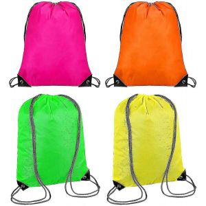 4 pi&egrave;ces Sacs &agrave; cordon de serrage Sac &agrave; dos de sport Sacs Pe Sac d'entra&icirc;nement en nylon color&eacute; - Neuf