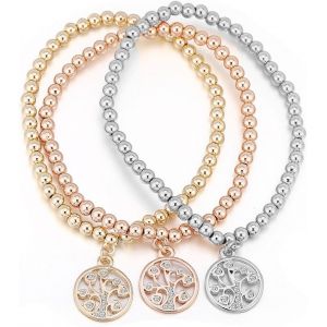 Kal-Femmes Bracelet &Agrave; Breloques, Arbre De Vie Pendentif Stretch Bracelet Bracelet Amiti&eacute; Bracelet Bracelet Manchette Pour Les Filles Avec Cristal - Neuf
