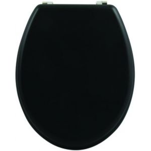 SJZG-Abattant Wc Mdf Cléo Noir Mat - Charnières Inox - Neuf