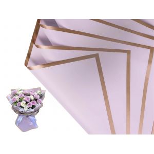 20 Feuilles De Papier Cadeau Violet Imperm&eacute;able &Agrave; Motifs Floraux Avec Bords Dor&eacute;s - Neuf