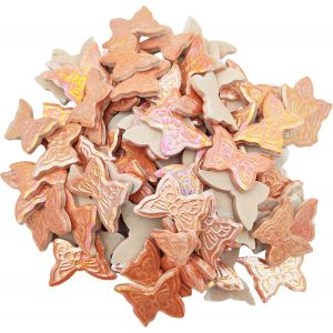 Mevronisshop-Carreaux De Mosa&iuml;que En C&eacute;ramique Arc-En-Ciel Papillon 500g, Pi&egrave;ces De Mosa&iuml;que Iris&eacute;es Mixtes Pour Bricolage Diy, Assiettes, Pots De Fleurs, Dessous-De-Verre, Vases, Tasses, D&eacute;coration - Neuf