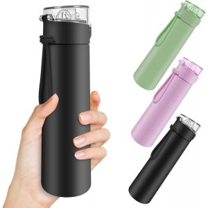 250ml Petite Bouteille Isotherme, Gourde Isotherme Avec Couvercle Verrouillable Anti-Fuite, Bouteille D'eau Acier Inoxydable À Double Paroi, Sans Bpa, Pour Running, École, Bureau (Noir) - Neuf