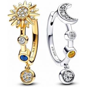 Kal-Boucles D'oreilles Soleil Et Lune Boucles D'oreilles Asymétrique Cadeau Oucles D'oreilles Hypoallergénique Pour Femmes Filles Amies Gift - Neuf