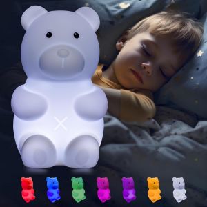 Bnhgc-® Veilleuse Led Basti L'ourson - Grande Veilleuse Led Pour Enfants Et Bébés - Veilleuse Apaisante Pour Chambre D'enfant - Neuf