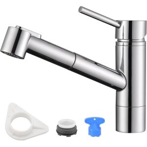 Robinet de Cuisine Noir Mat Avec Pulvérisateur Extractible, Mitigeur d'Évier en Acier Inoxydable, 2 Fonctions de Pulvérisation Rotatif à 360°¿Froid & Chaud Disponible - Neuf