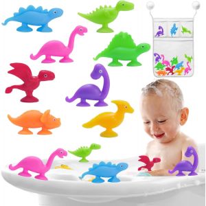 KAL-16 Dinosaure Jouet Ventouse, Jouets De Bain B&eacute;b&eacute;s, Jouets De Bain Baignoire, Ventouse Jouets Sensoriels, Sac De Rangement Inclus, Jeux Bain Pour B&eacute;b&eacute;s Enfant 1 2 3 4 5 Ans. - Neuf