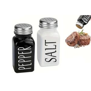 Ensemble De Sali&egrave;re Et Poivri&egrave;re En Verre Transparent Avec Couvercles En Acier Inoxydable Pour La Cuisine Et La Salle &Agrave; Manger - Neuf