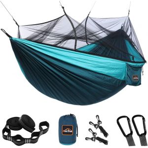Ulteronixshop-Hamac De Camping Avec Moustiquaire, Hamacs Portables Doubles Et Simples Avec Sangles D'arbre, Hamac Parachute Pour Le Camping, La Randonn&eacute;e, Les Voyages Et La Randonn&eacute;e - Neuf