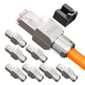 Connecteur Rj45 Sans Outil, Cat6A Cat6 Pour C&acirc;ble D'Installation Fiche Rj45 Blind&eacute; 10 Gbps 500Mhz, Supporte Les C&acirc;bles R&eacute;seau De 22 &Agrave; 24 Awg, 8 Pi&egrave;ces - Neuf