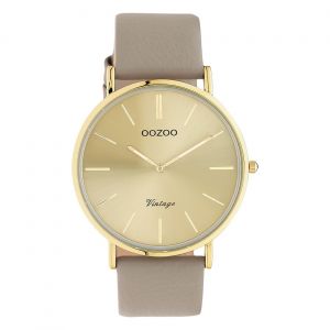 Oozoo Montre-Bracelet Pour Femme Série Vintage Analogique Cuir Marron Gris Uoc20334 - Neuf
