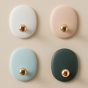 (Blanc, Rose, Bleu, Vert, 4PCS) Auto-Adhésif Mural Crochets pour accrocher des Clés des Serviettes de Sacs à main Chapeaux Casquettes Foulards, Crochet Décoratif, Adhésif Crochets - Neuf