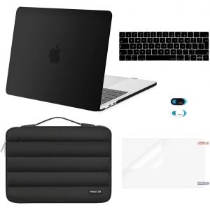 Coque Compatible Avec Macbook Pro 13 M2 A2338 M1 A2251 A2289 A2159 A1989 A1708 A1706 2024-2016,Étui Rigide&Bouffi Housse Transport&Peau Clavier&Couvercle Webcam&Protège-Écran,Noir - Neuf